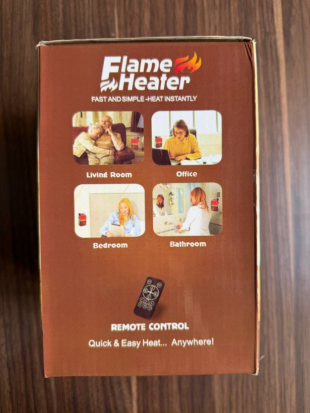 هیتر برقی پریزی Flame Heater اورجینال | ۱۰۰۰ وات طرح شومینه با ریموت کنترل
